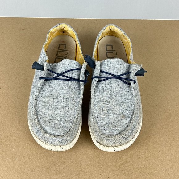 Hey Dude Wendy Chambray White Blue Womens 7 Slip On Casual Comfort - Picture 2 of 10